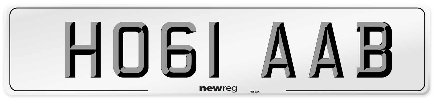 HO61 AAB Number Plate from New Reg